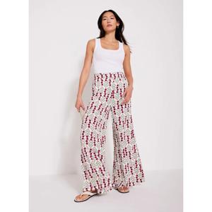 Mint Velvet Neutral Floral Print Wide Leg Trousers